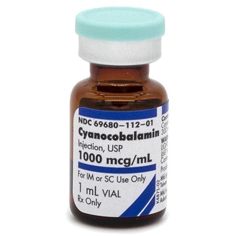 Cyanocobalamin B12 Injection 1000 Mcg Ml Multiple Dose Vial 1 Ml 25 Cyanocobalamin B12 Injection 1000 Mcg Ml Multiple Dose Vial 1 Ml 25